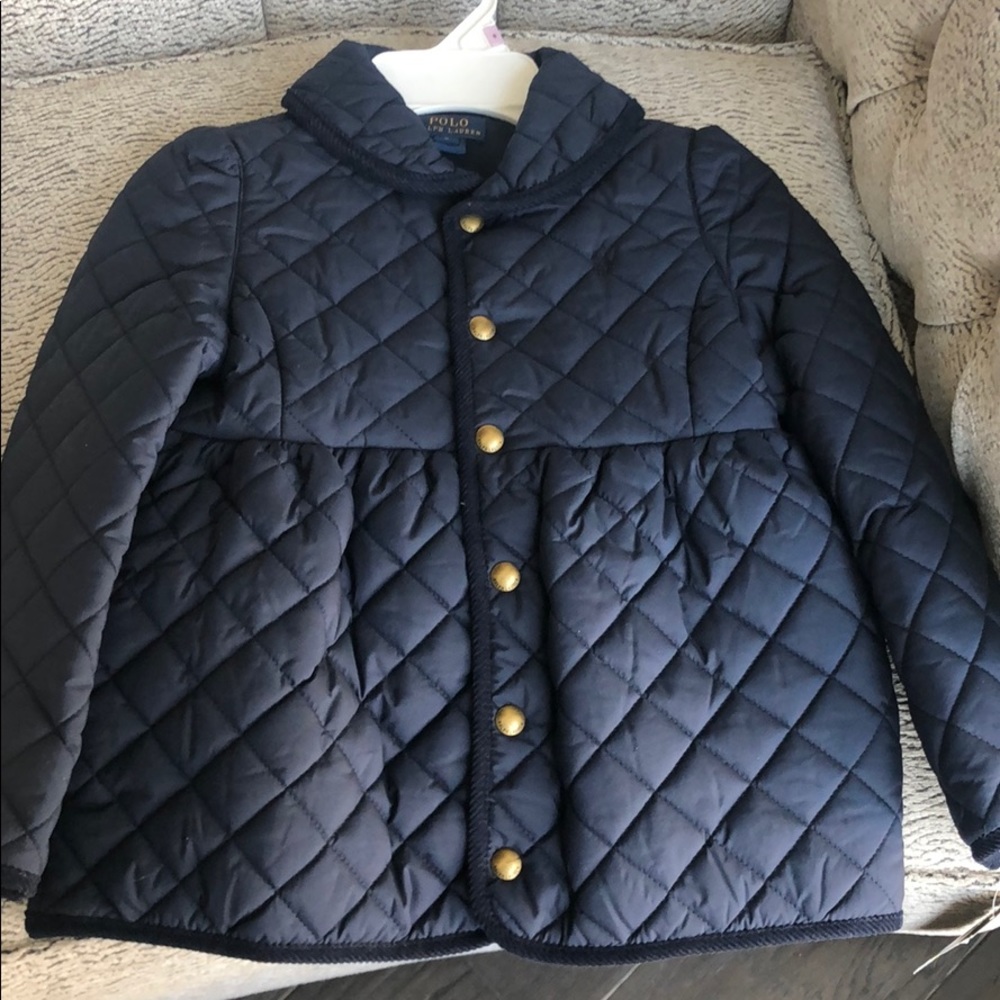 Girls Polo Ralph Lauren Coat Size 6 Navy Brand New